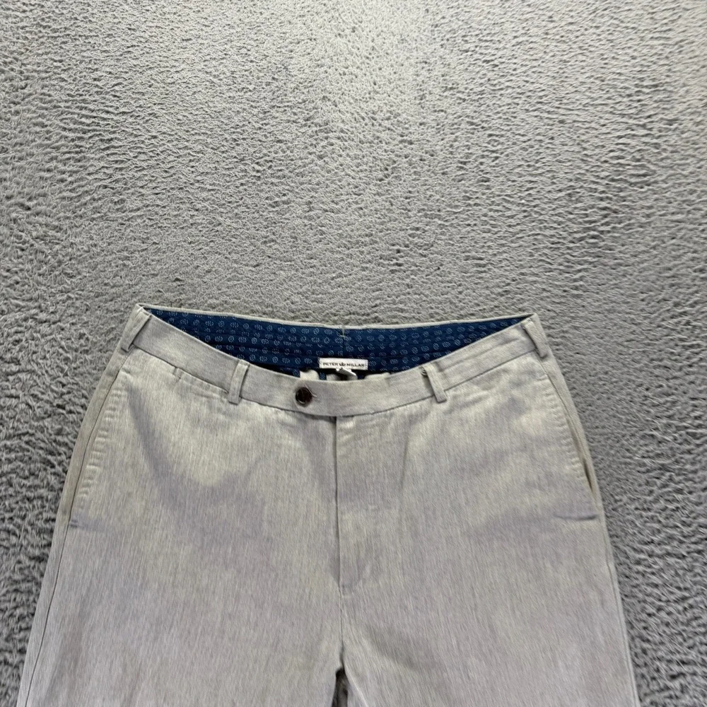 Peter Millar Pant Mens 36x27 Gray Cotton Chino Straight Business Career Preppy